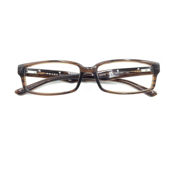 Prada VPR 01M ZXD-1O1 Striped Brown Eyeglasses Frames 54-15 140 Italy Designer - Picture 12 of 12